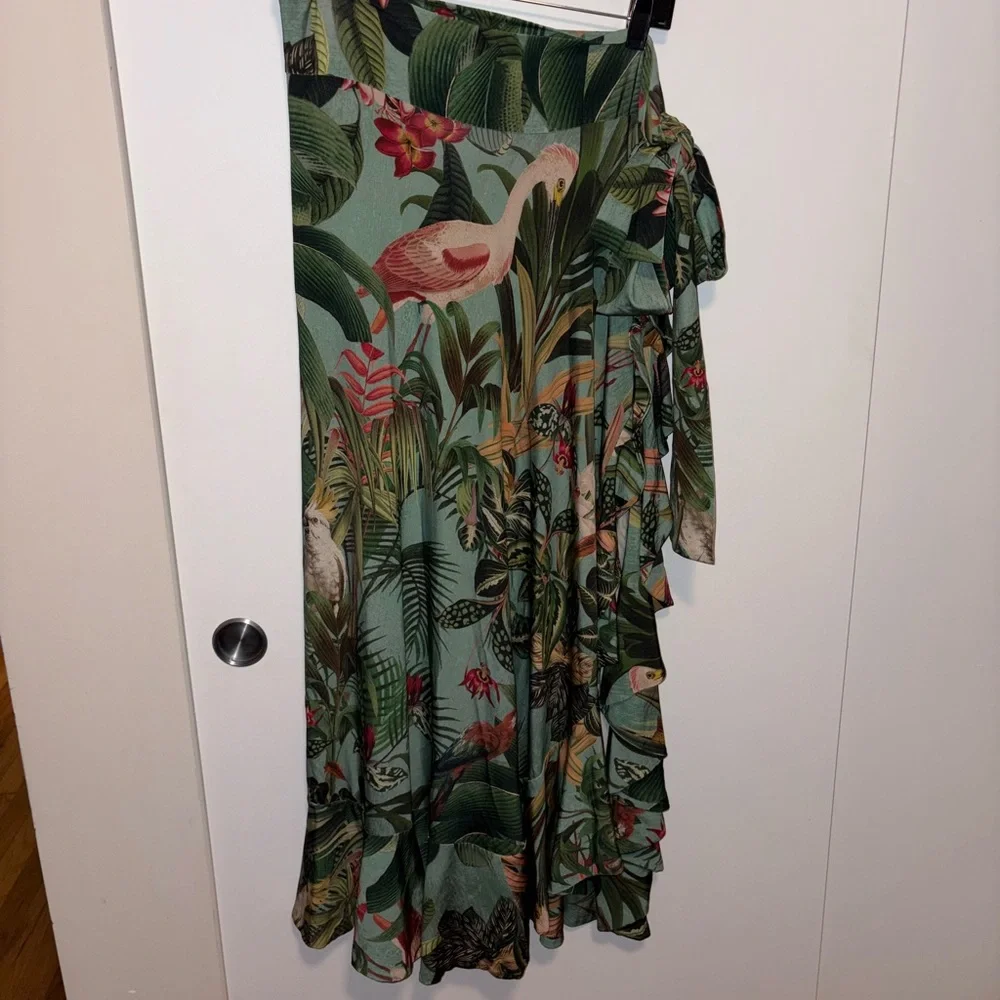 PatBo Paradise Wrap-Effect Ruffled Skirt